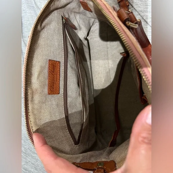 Dooney & Bourke ostrich embossed Toni satchel - Picture 6 of 12